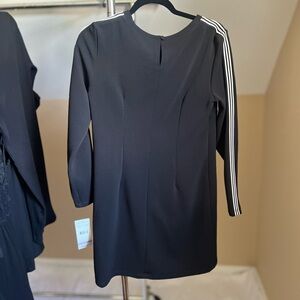 Black Dress with White Stripes